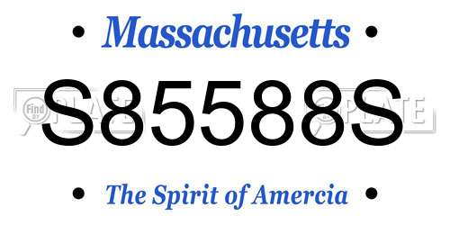 S85588S Massachusetts License Plate