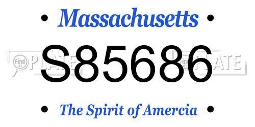 S85686 Massachusetts License Plate