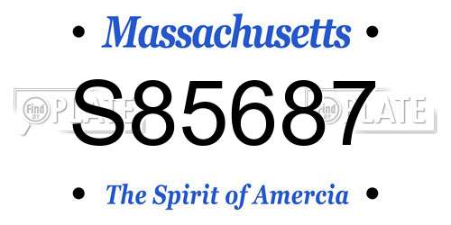 S85687 Massachusetts License Plate