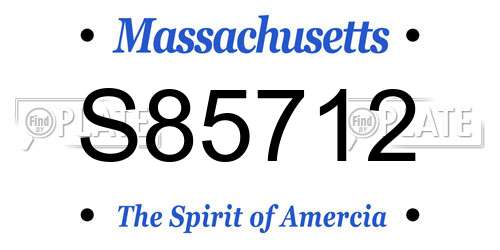 S85712 Massachusetts License Plate