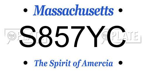 S857YC Massachusetts License Plate