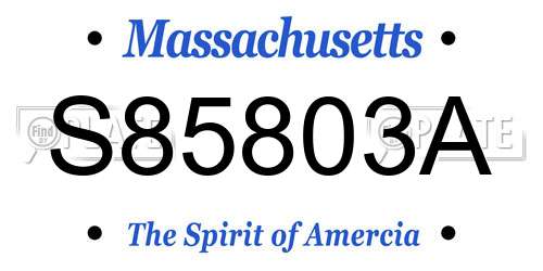 S85803A Massachusetts License Plate