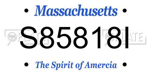 S85818I Massachusetts License Plate