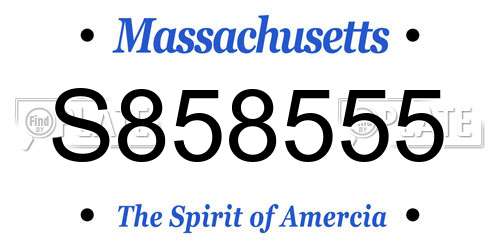 S858555 Massachusetts License Plate