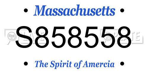 S858558 Massachusetts License Plate