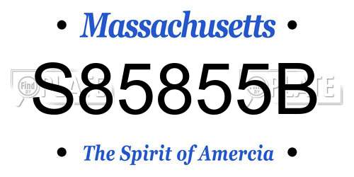 S85855B Massachusetts License Plate