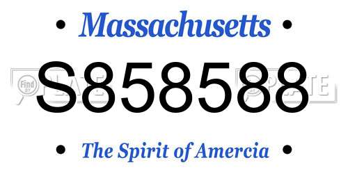 S858588 Massachusetts License Plate