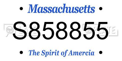S858855 Massachusetts License Plate