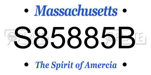 S85885B Massachusetts License Plate