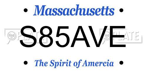 S85AVE Massachusetts License Plate