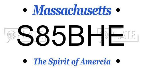 S85BHE Massachusetts License Plate