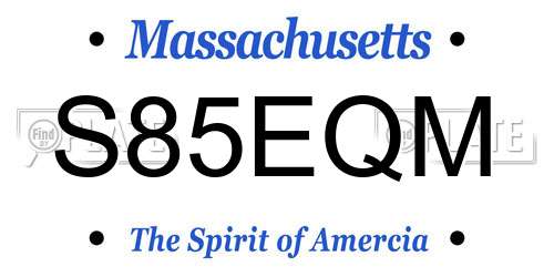 S85EQM Massachusetts License Plate