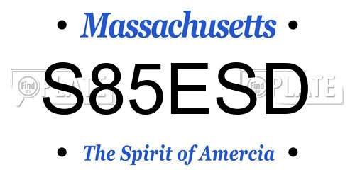 S85ESD Massachusetts License Plate
