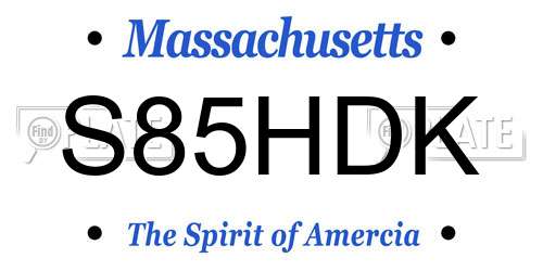 S85HDK Massachusetts License Plate