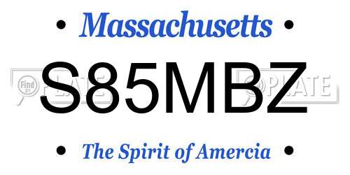 S85MBZ Massachusetts License Plate