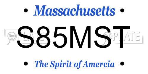 S85MST Massachusetts License Plate