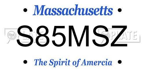 S85MSZ Massachusetts License Plate