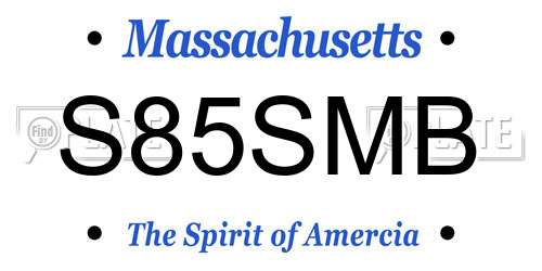 S85SMB Massachusetts License Plate