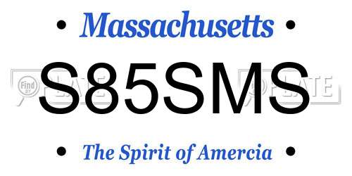 S85SMS Massachusetts License Plate