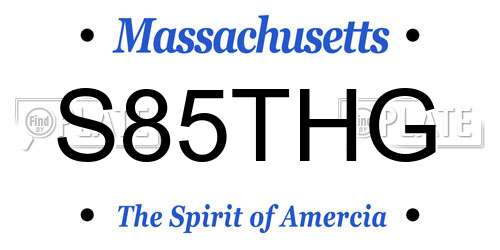 S85THG Massachusetts License Plate