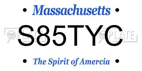 S85TYC Massachusetts License Plate