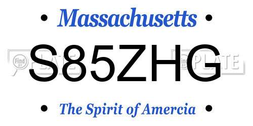 S85ZHG Massachusetts License Plate