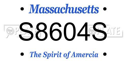 S8604S Massachusetts License Plate