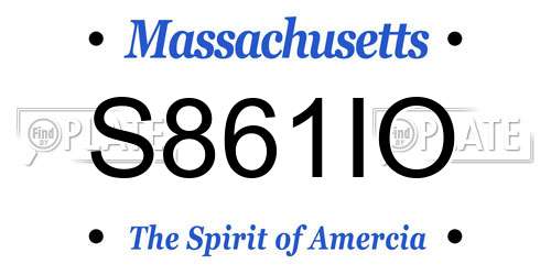 S861IO Massachusetts License Plate