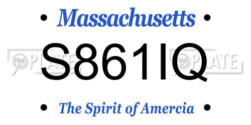 S861IQ Massachusetts License Plate