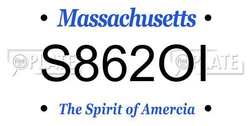 S862OI Massachusetts License Plate