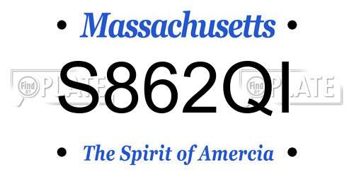 S862QI Massachusetts License Plate