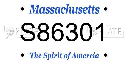 S86301 Massachusetts License Plate