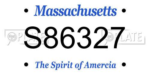 S86327 Massachusetts License Plate