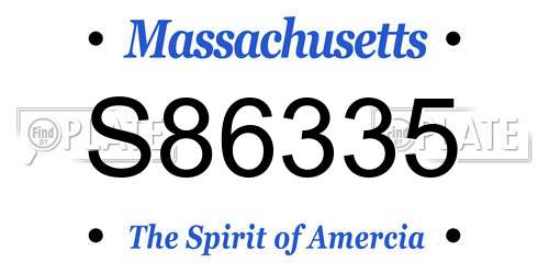 S86335 Massachusetts License Plate