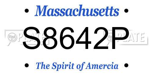 S8642P Massachusetts License Plate