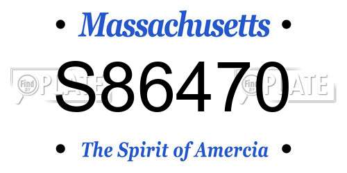 S86470 Massachusetts License Plate