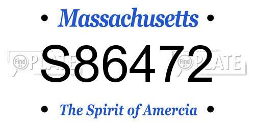 S86472 Massachusetts License Plate