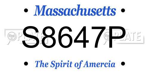 S8647P Massachusetts License Plate