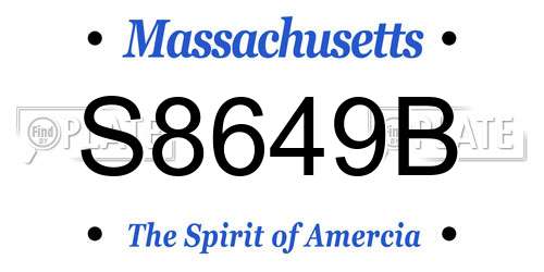 S8649B Massachusetts License Plate