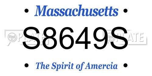 S8649S Massachusetts License Plate