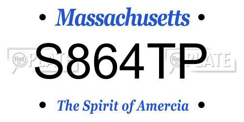 S864TP Massachusetts License Plate