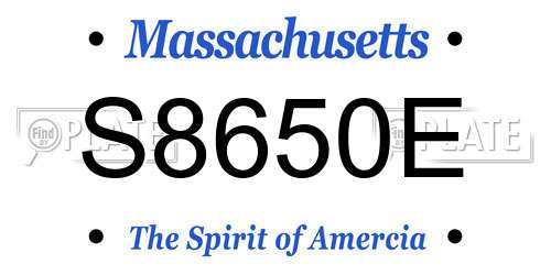 S8650E Massachusetts License Plate