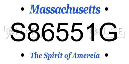 S86551G Massachusetts License Plate