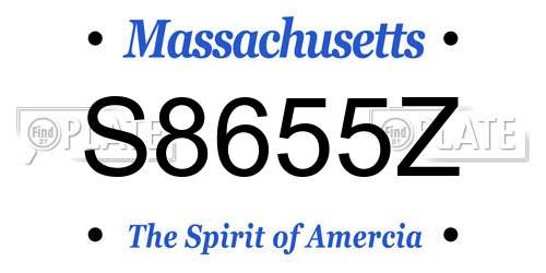 S8655Z Massachusetts License Plate