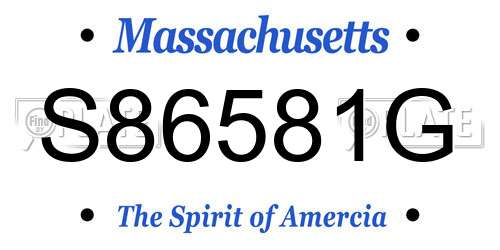 S86581G Massachusetts License Plate