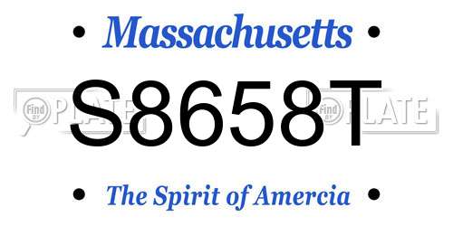 S8658T Massachusetts License Plate