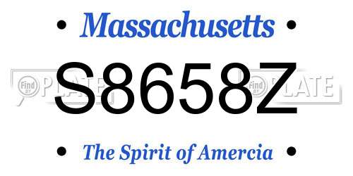S8658Z Massachusetts License Plate