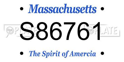 S86761 Massachusetts License Plate