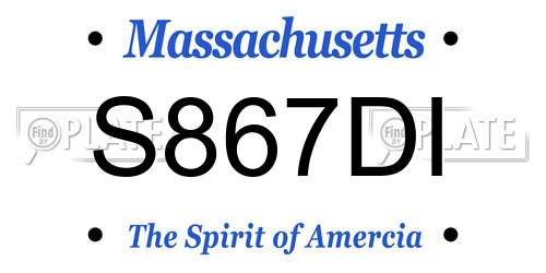 S867DI Massachusetts License Plate