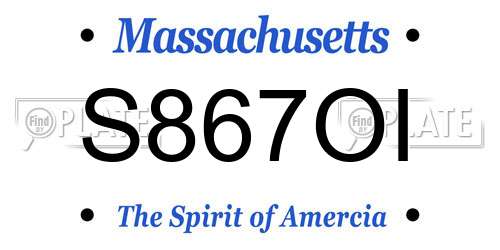 S867OI Massachusetts License Plate